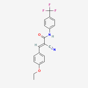 molecular formula C19H15F3N2O2 B2696719 (E)-2-cyano-3-(4-ethoxyphenyl)-N-[4-(trifluoromethyl)phenyl]prop-2-enamide CAS No. 866156-41-4