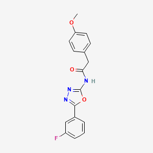 molecular formula C17H14FN3O3 B2696724 N-(5-(3-氟苯基)-1,3,4-噁二唑-2-基)-2-(4-甲氧基苯基)乙酰胺 CAS No. 1170959-36-0