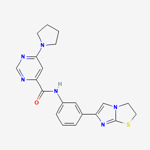 N-(3-(2,3-dihydroimidazo[2,1-b]thiazol-6-yl)phenyl)-6-(pyrrolidin-1-yl)pyrimidine-4-carboxamide