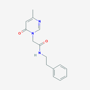 molecular formula C15H17N3O2 B2696735 2-(4-methyl-6-oxopyrimidin-1(6H)-yl)-N-phenethylacetamide CAS No. 1203193-14-9