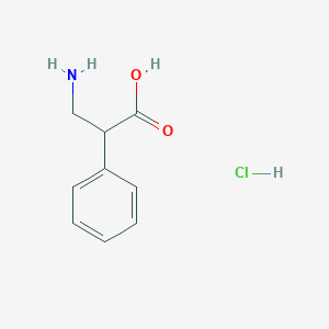 molecular formula C9H12ClNO2 B2696741 3-Amino-2-phenylpropanoic acid hydrochloride CAS No. 4370-95-0; 52067-92-2; 90765-41-6