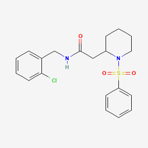 N-(2-chlorobenzyl)-2-(1-(phenylsulfonyl)piperidin-2-yl)acetamide