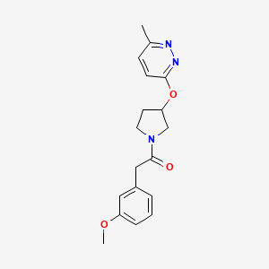 molecular formula C18H21N3O3 B2696757 2-(3-甲氧基苯基)-1-(3-((6-甲基吡啶-3-基)氧基)吡咯啉-1-基)乙酮 CAS No. 2034435-69-1