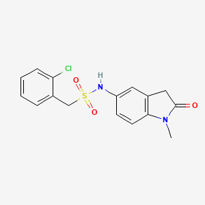 molecular formula C16H15ClN2O3S B2696760 1-(2-chlorophenyl)-N-(1-methyl-2-oxoindolin-5-yl)methanesulfonamide CAS No. 921538-21-8