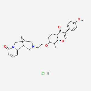 molecular formula C30H31ClN2O5 B2696767 11-(2-{[3-(4-methoxyphenyl)-8-methyl-4-oxo-4H-chromen-7-yl]oxy}ethyl)-7,11-diazatricyclo[7.3.1.0^{2,7}]trideca-2,4-dien-6-one hydrochloride CAS No. 1215813-47-0