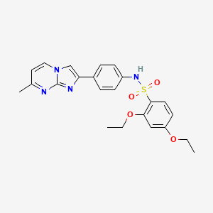 molecular formula C23H24N4O4S B2696774 2,4-diethoxy-N-(4-(7-methylimidazo[1,2-a]pyrimidin-2-yl)phenyl)benzenesulfonamide CAS No. 923172-38-7