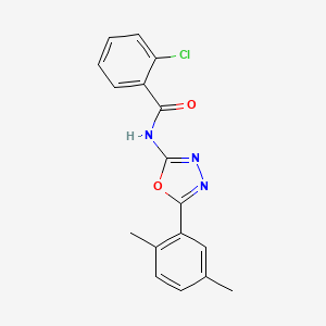 molecular formula C17H14ClN3O2 B2696775 2-chloro-N-(5-(2,5-dimethylphenyl)-1,3,4-oxadiazol-2-yl)benzamide CAS No. 891116-93-1