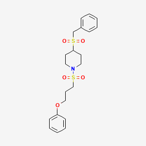 4-(Benzylsulfonyl)-1-((3-phenoxypropyl)sulfonyl)piperidine