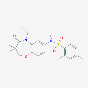 N-(5-ethyl-3,3-dimethyl-4-oxo-2,3,4,5-tetrahydrobenzo[b][1,4]oxazepin-7-yl)-4-fluoro-2-methylbenzenesulfonamide