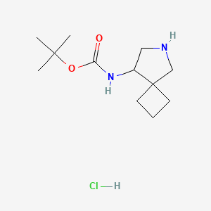 molecular formula C12H23ClN2O2 B2696788 Tert-butyl N-(6-azaspiro[3.4]octan-8-yl)carbamate;hydrochloride CAS No. 2138023-14-8
