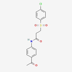 molecular formula C17H16ClNO4S B2696792 N-(4-acetylphenyl)-3-(4-chlorobenzenesulfonyl)propanamide CAS No. 895464-99-0