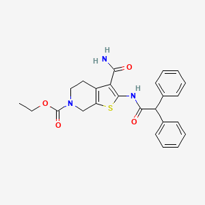 ethyl 3-carbamoyl-2-(2,2-diphenylacetamido)-4,5-dihydrothieno[2,3-c]pyridine-6(7H)-carboxylate
