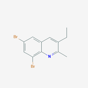 molecular formula C12H11Br2N B2696810 6,8-二溴-3-乙基-2-甲基喹啉 CAS No. 860789-83-9