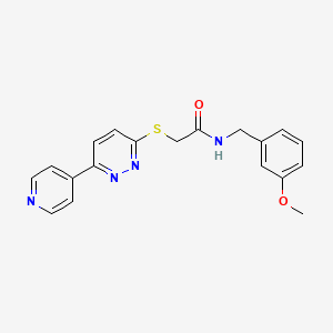 molecular formula C19H18N4O2S B2696815 N-(3-甲氧基苄基)-2-((6-(吡啶-4-基)吡啶并[3,2-a]吡嗪-3-基)硫基)乙酰胺 CAS No. 894004-98-9