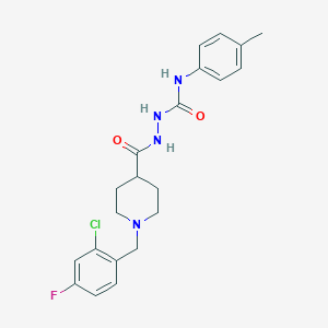 molecular formula C21H24ClFN4O2 B269682 2-{[1-(2-chloro-4-fluorobenzyl)-4-piperidinyl]carbonyl}-N-(4-methylphenyl)hydrazinecarboxamide 