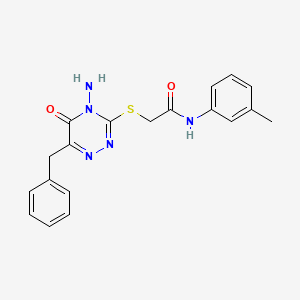 2-[(4-amino-6-benzyl-5-oxo-4,5-dihydro-1,2,4-triazin-3-yl)sulfanyl]-N-(3-methylphenyl)acetamide