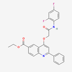 Ethyl 4-(2-((2,4-difluorophenyl)amino)-2-oxoethoxy)-2-phenylquinoline-6-carboxylate