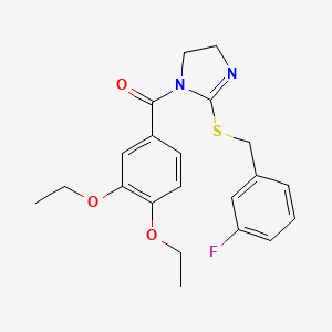 (3,4-diethoxyphenyl)(2-((3-fluorobenzyl)thio)-4,5-dihydro-1H-imidazol-1-yl)methanone