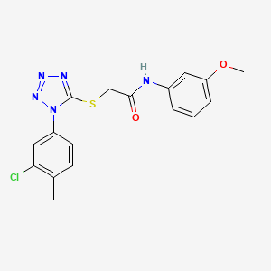 2-[1-(3-chloro-4-methylphenyl)tetrazol-5-yl]sulfanyl-N-(3-methoxyphenyl)acetamide