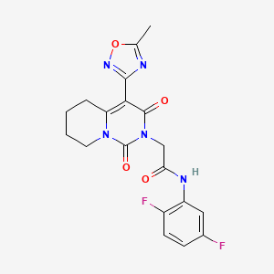 molecular formula C19H17F2N5O4 B2696842 N-(2,5-difluorophenyl)-2-[4-(5-methyl-1,2,4-oxadiazol-3-yl)-1,3-dioxo-5,6,7,8-tetrahydro-1H-pyrido[1,2-c]pyrimidin-2(3H)-yl]acetamide CAS No. 1775524-16-7