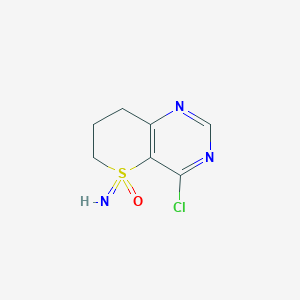 molecular formula C7H8ClN3OS B2696851 4-Chloro-5-imino-7,8-dihydro-6H-thiopyrano[3,2-d]pyrimidine 5-oxide CAS No. 2305252-20-2