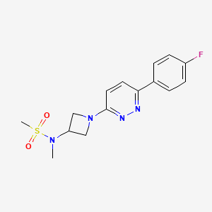 molecular formula C15H17FN4O2S B2696854 N-{1-[6-(4-fluorophenyl)pyridazin-3-yl]azetidin-3-yl}-N-methylmethanesulfonamide CAS No. 2415561-88-3