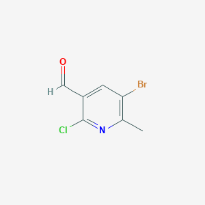 molecular formula C7H5BrClNO B2696855 5-溴-2-氯-6-甲基-吡啶-3-甲醛 CAS No. 1935331-10-4