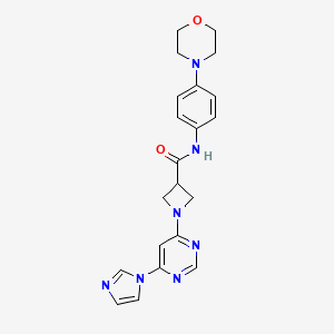 molecular formula C21H23N7O2 B2696858 1-(6-(1H-咪唑-1-基)嘧啶-4-基)-N-(4-吗啉基苯基)氮杂环丁烷-3-甲酰胺 CAS No. 2034287-55-1