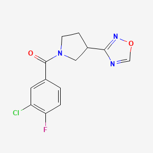 (3-(1,2,4-Oxadiazol-3-yl)pyrrolidin-1-yl)(3-chloro-4-fluorophenyl)methanone