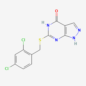 molecular formula C12H8Cl2N4OS B2696862 6-((2,4-二氯苯甲基)硫基)-1H-吡唑并[3,4-d]嘧啶-4(5H)-酮 CAS No. 877630-77-8