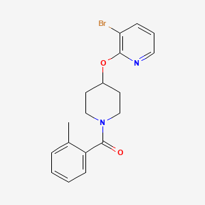 molecular formula C18H19BrN2O2 B2696864 (4-((3-Bromopyridin-2-yl)oxy)piperidin-1-yl)(o-tolyl)methanone CAS No. 1448134-57-3