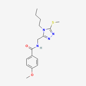 molecular formula C16H22N4O2S B2696867 N-((4-丁基-5-(甲硫基)-4H-1,2,4-噁二唑-3-基)甲基)-4-甲氧基苯甲酰胺 CAS No. 476449-12-4