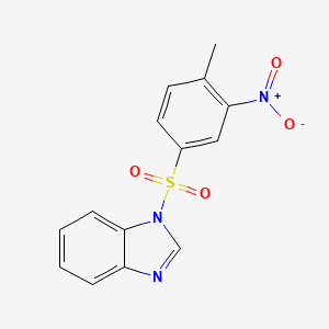 molecular formula C14H11N3O4S B2696886 1-(4-甲基-3-硝基苯基)磺酰基苯并咪唑 CAS No. 92164-84-6