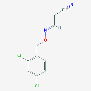 molecular formula C10H8Cl2N2O B2696894 (3E)-3-{[(2,4-dichlorophenyl)methoxy]imino}propanenitrile CAS No. 338959-93-6