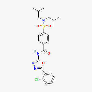 molecular formula C23H27ClN4O4S B2696899 4-[bis(2-methylpropyl)sulfamoyl]-N-[5-(2-chlorophenyl)-1,3,4-oxadiazol-2-yl]benzamide CAS No. 533869-34-0