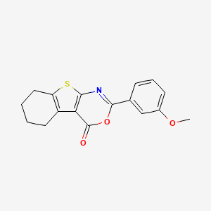 molecular formula C17H15NO3S B2696904 2-(3-Methoxyphenyl)-5,6,7,8-tetrahydro-[1]benzothiolo[2,3-d][1,3]oxazin-4-one CAS No. 315708-74-8