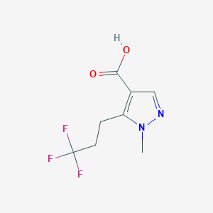 molecular formula C8H9F3N2O2 B2696907 1-Methyl-5-(3,3,3-trifluoropropyl)pyrazole-4-carboxylic acid CAS No. 2228485-54-7