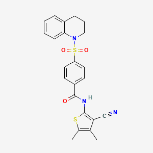 N-(3-cyano-4,5-dimethylthiophen-2-yl)-4-((3,4-dihydroquinolin-1(2H)-yl)sulfonyl)benzamide