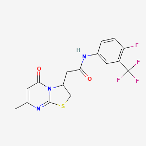 N-(4-fluoro-3-(trifluoromethyl)phenyl)-2-(7-methyl-5-oxo-3,5-dihydro-2H-thiazolo[3,2-a]pyrimidin-3-yl)acetamide