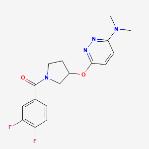 molecular formula C17H18F2N4O2 B2696926 (3,4-二氟苯基)(3-((6-(二甲基氨基)吡啶-3-基氧基)吡咯烷-1-基)甲酮 CAS No. 2034482-96-5