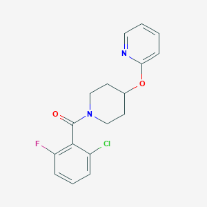 molecular formula C17H16ClFN2O2 B2696930 (2-氯-6-氟苯基)(4-(吡啶-2-氧基)哌嗪-1-基)甲酮 CAS No. 1428348-03-1