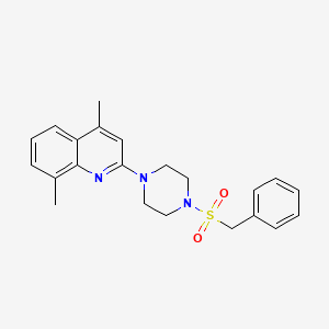 molecular formula C22H25N3O2S B2696931 2-[4-(苄基磺酰基)哌嗪]-4,8-二甲基喹啉 CAS No. 478081-71-9