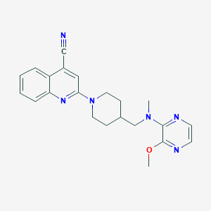 molecular formula C22H24N6O B2696938 2-[4-[[(3-Methoxypyrazin-2-yl)-methylamino]methyl]piperidin-1-yl]quinoline-4-carbonitrile CAS No. 2380193-04-2