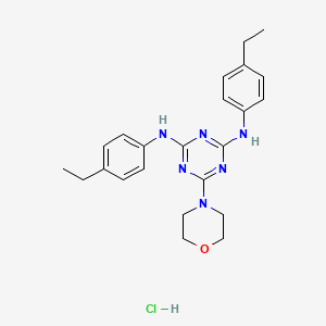 molecular formula C23H29ClN6O B2696945 N2,N4-bis(4-ethylphenyl)-6-morpholino-1,3,5-triazine-2,4-diamine hydrochloride CAS No. 1217104-47-6