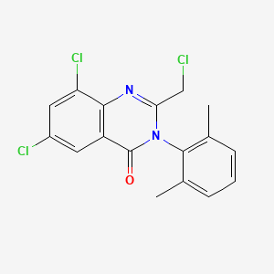 molecular formula C17H13Cl3N2O B2696951 6,8-dichloro-2-(chloromethyl)-3-(2,6-dimethylphenyl)-4(3H)-quinazolinone CAS No. 338957-44-1