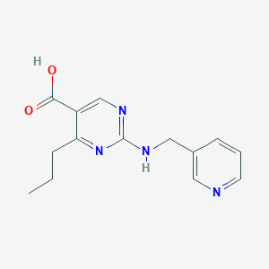 molecular formula C14H16N4O2 B2696960 4-丙基-2-[(吡啶-3-基甲基)氨基]嘧啶-5-羧酸 CAS No. 1340756-25-3