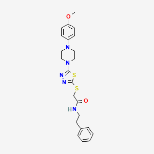 2-((5-(4-(4-methoxyphenyl)piperazin-1-yl)-1,3,4-thiadiazol-2-yl)thio)-N-phenethylacetamide