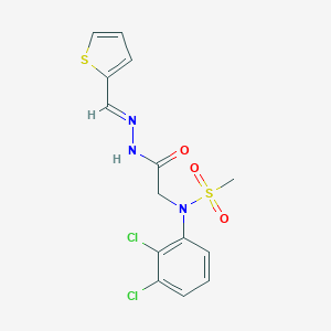 molecular formula C14H13Cl2N3O3S2 B269698 N-(2,3-dichlorophenyl)-N-{2-oxo-2-[2-(2-thienylmethylene)hydrazino]ethyl}methanesulfonamide 