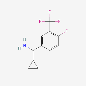 molecular formula C11H11F4N B2696980 Cyclopropyl[4-fluoro-3-(trifluoromethyl)phenyl]methanamine CAS No. 777001-63-5