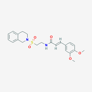 molecular formula C22H26N2O5S B2696981 (E)-N-(2-((3,4-dihydroisoquinolin-2(1H)-yl)sulfonyl)ethyl)-3-(3,4-dimethoxyphenyl)acrylamide CAS No. 955768-77-1